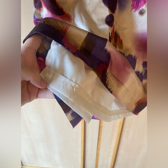 Sandra Angelozzi Cotton/Silk Blend Abstract Cap Sleeve Dress Size Medium - Picture 6 of 10